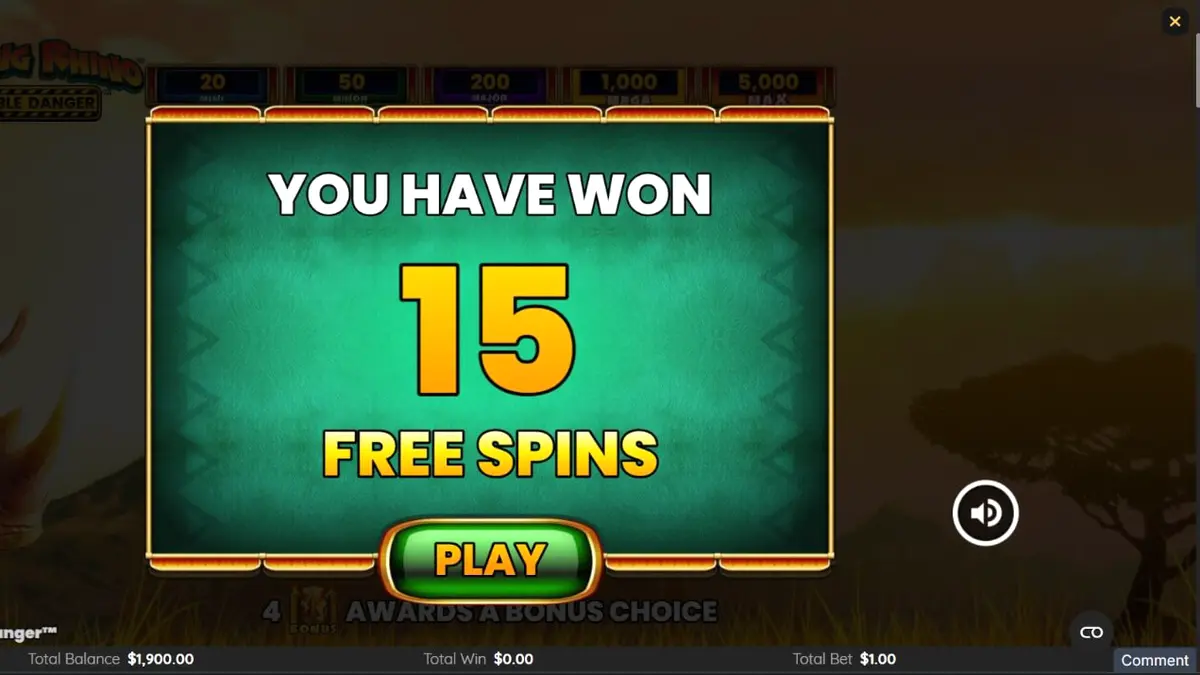 Raging Rhino Double Danger slot safari theme