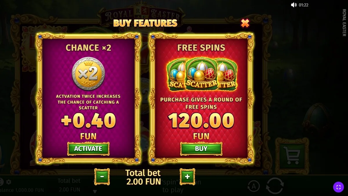 Tampilan visual slot Royal Easter dengan tema telur Fabergé yang mewah